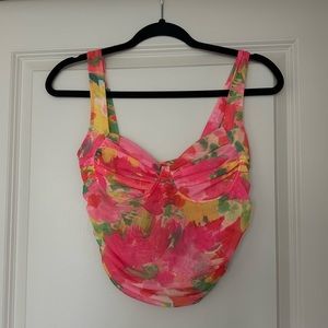 Zara Floral Mesh Top